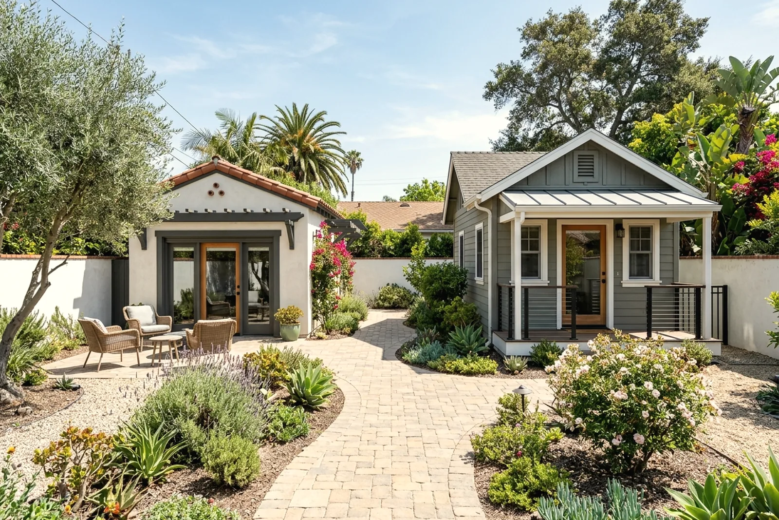Garage studio and a detached backyard cottage on the same lot
