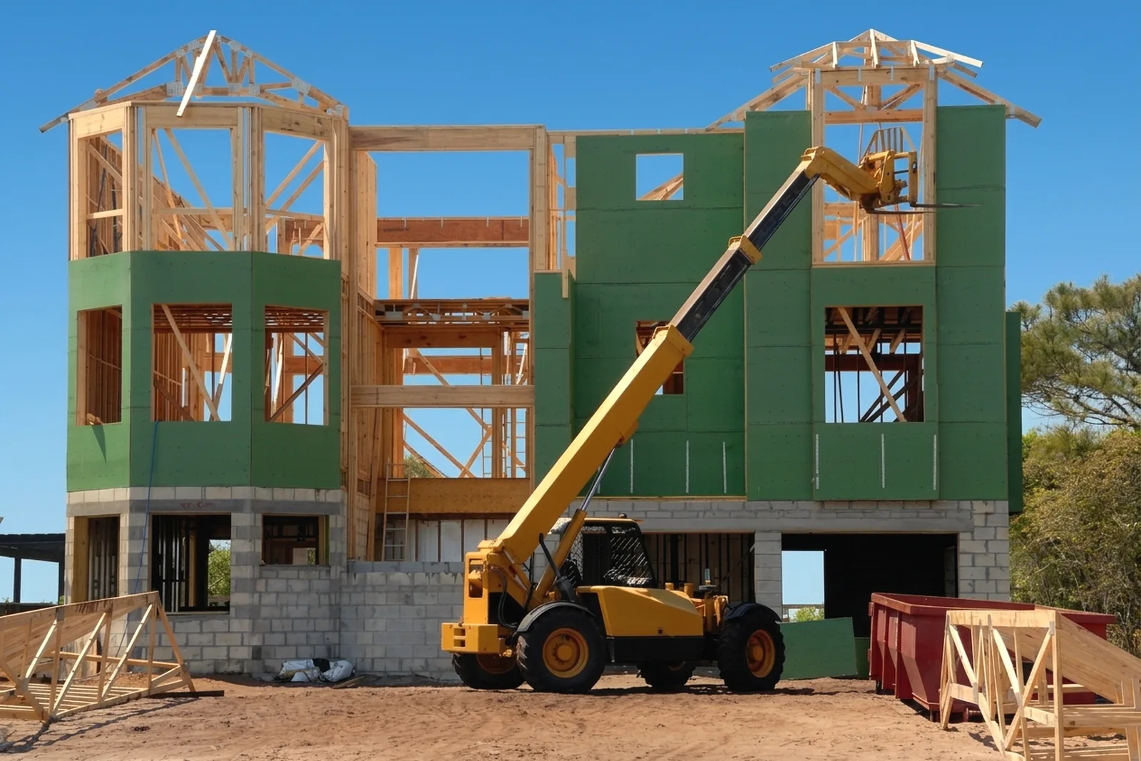 Backyard ADU framing under construction
